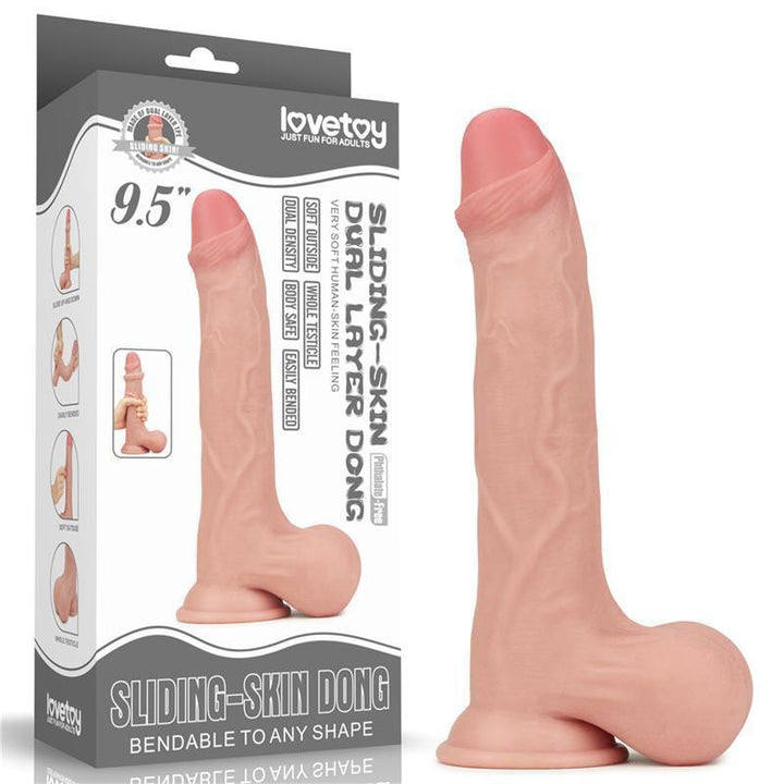 Lovetoy Sliding Skin dildo s cijelim testisima 24,5cm - EROTIC - Sex Shop